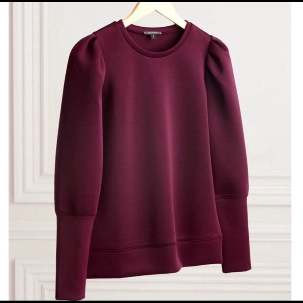 Stella&Dot Neoprene Puff Sleeve Pullover